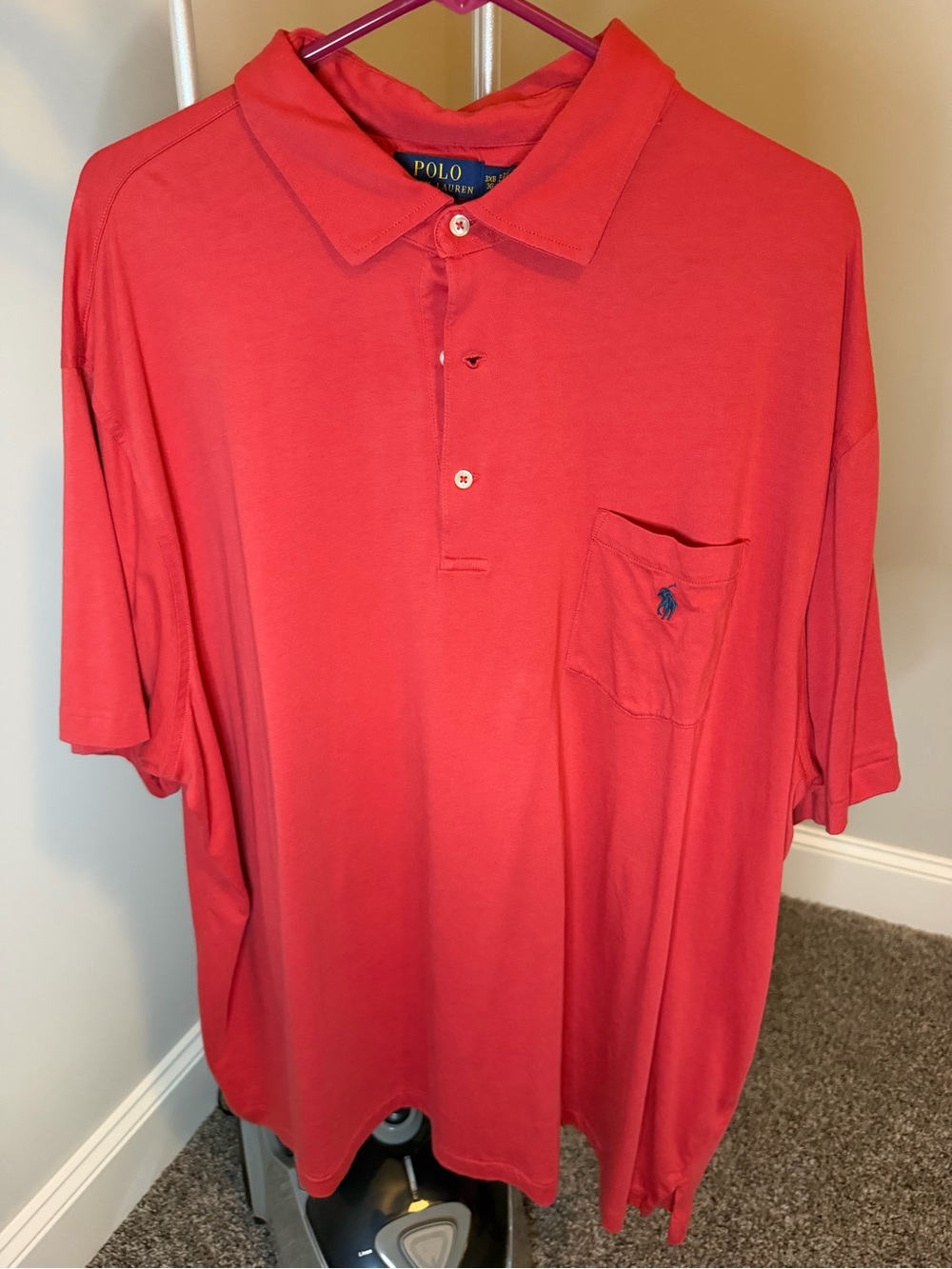 Ralph Lauren Men’s Coral Red Pocket Polo